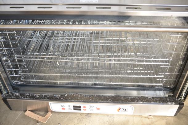 BRAND NEW SCRATCH AND DENT! Cooking Performance Group CPG COF-D4-M Electric Digital Countertop 4 Tray Full Size Convection Oven with Moisture Injection. 208/240 Volts, 1 Phase. See Pictures for Broken Outer Glass Pane. - Image 4 of 7