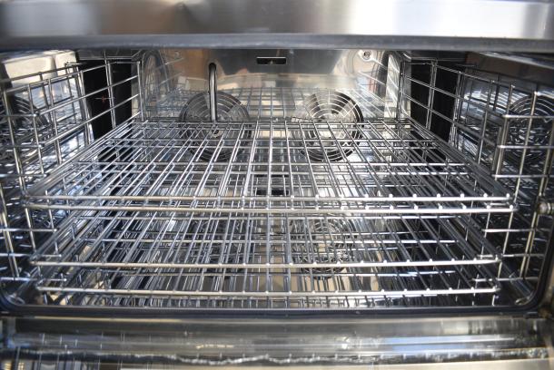BRAND NEW SCRATCH AND DENT! Cooking Performance Group CPG COF-D4-M Electric Digital Countertop 4 Tray Full Size Convection Oven with Moisture Injection. 208/240 Volts, 1 Phase. See Pictures for Broken Outer Glass Pane. - Image 5 of 7