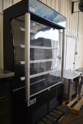 BRAND NEW SCRATCH AND DENT! Avantco 189BVAC46HC BVAC-46HC 46" Black Refrigerated Air Curtain Merchandiser w/ Metal Shelves. Tested and Working!