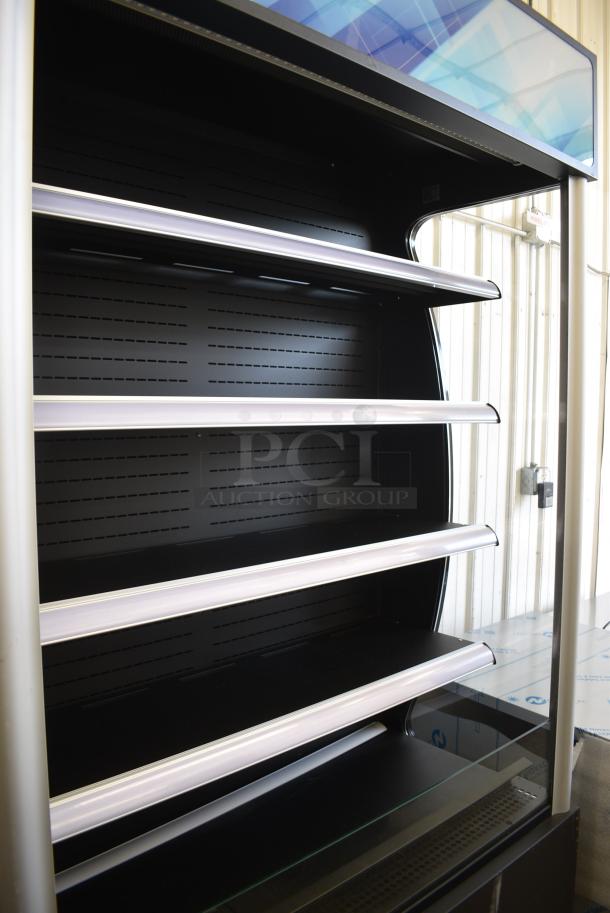 BRAND NEW SCRATCH AND DENT! Avantco 189BVAC46HC BVAC-46HC 46" Black Refrigerated Air Curtain Merchandiser w/ Metal Shelves. Tested and Working! - Image 4 of 5