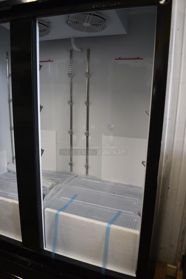 BRAND NEW SCRATCH AND DENT! Mainstreet 829GMC49B Metal Commercial 52 3/4" 2 Door Swing Glass Door Merchandiser Refrigerator Merchandiser. Doors Need To Be Reattached. 115 Volts, 1 Phase. Tested and Working! - Image 4 of 6