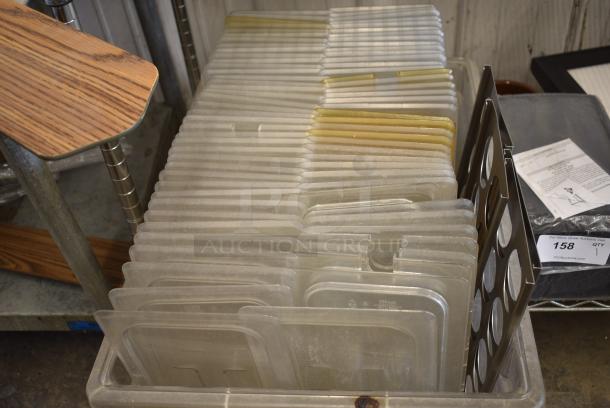 ALL ONE MONEY! Lot of Various Poly Clear Drop In Bin Lids in Poly Bin - Image 2 of 5
