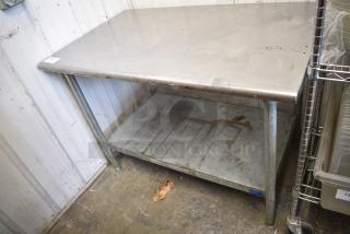 Stainless Steel Table w/ Metal Under Shelf.