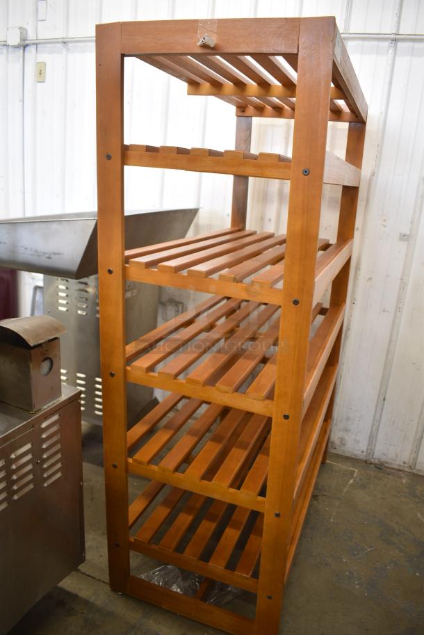 BRAND NEW SCRATCH AND DENT! Wood Pattern 5 Tier Shelving Unit - Image 2 of 4