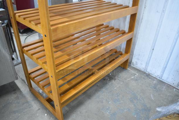 BRAND NEW SCRATCH AND DENT! Wood Pattern 5 Tier Shelving Unit - Image 4 of 4