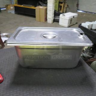 One 1/3 Size 6 Inch Deep Hotel Pan With Lid.