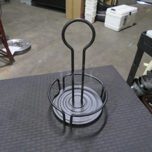 One Lot Of 12 Black Metal Table Top Condiment Holders. - Image 1 of 1
