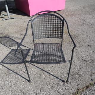 Black Metal Patio Chair. 2XBID