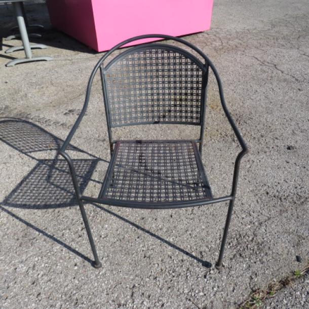 Black Metal Patio Chair. 3XBID - Image 1 of 1