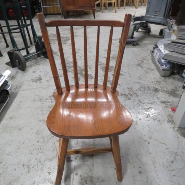 Solid Wooden Cracker Barrel Chair 2XBID - Image 1 of 1