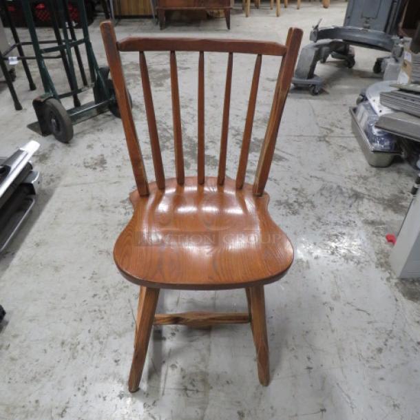 Solid Wooden Cracker Barrel Chair 2XBID - Image 1 of 1