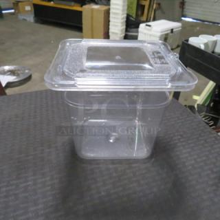 1/6 Size 6 Inch Deep Food Storage Container With Lid. 2XBID