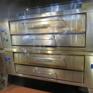 **********THIS ITEM IS LOCATED IN LEXINGTON KY**********THERE WILL BE NO SHIPPING ON THIS ITEM********BUYER MUST REMOVE*********ANY QUESTIONS PLEASE CALL OR TEXT DEBBY AT 615-481-0836******************************************************************************************
AWESOME Bakers Pride Natural Gas Super Deck Pizza Oven. Model# Y800. Serial # 27440. 84X51X66. This Double Stack Oven Is WORKING And Super Clean And Well Maintained. 2XBID. You Will Be Picking Up 1 Double Stack Unit Including 2 Ovens. $46,392.00.