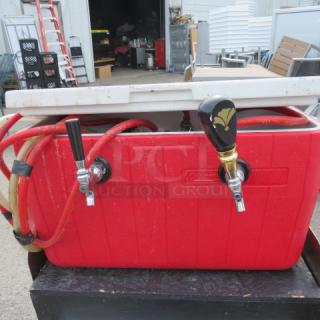 One Coleman Keg Cooler With 2 Taps.
