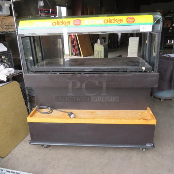 One Kason Portable Heated Grab And Go On Casters. Glass Cracked. See Pic. 55X32X58 - Image 1 of 2