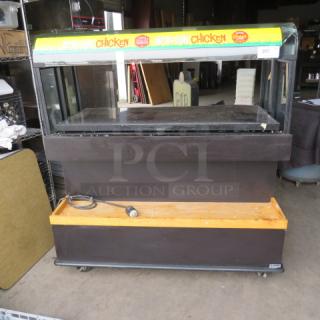 One Kason Portable Heated Grab And Go On Casters. Glass Cracked. See Pic. 55X32X58