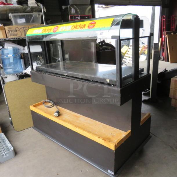 One Kason Portable Heated Grab And Go On Casters. Glass Cracked. See Pic. 55X32X58 - Image 2 of 2