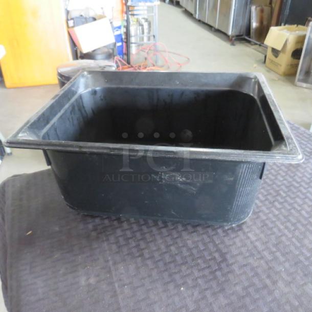 One Half Size 6 Inch Deep Black Food Storage Container. - Image 1 of 1