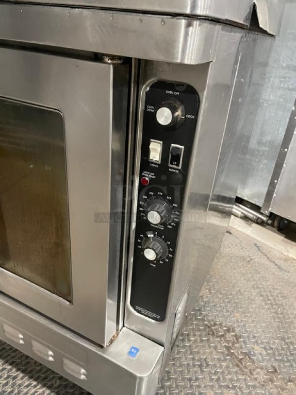 Great! Blodgett Commercial Stainless Steel Natural Gas Powered Double Stack Convection Oven! With Thermostatic Controls! With Wire Oven Rack! SN: 021601RA025Z! On Legs! 2X Your Bid Makes One Unit! On Legs! Working When Removed! - Image 7 of 8