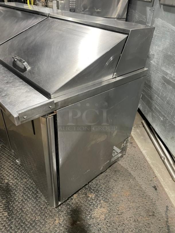 Turbo-Air Commercial Stainless Steel 3 Door Refrigerated Bain Marie Style Mega Top Salad/Sandwich Prep Table! With Poly Coated Wire Rack! Model: MST-72-30-N! 115V 1 Phase! On Casters! - Image 2 of 9