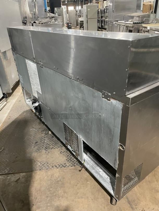 Turbo-Air Commercial Stainless Steel 3 Door Refrigerated Bain Marie Style Mega Top Salad/Sandwich Prep Table! With Poly Coated Wire Rack! Model: MST-72-30-N! 115V 1 Phase! On Casters! - Image 4 of 9