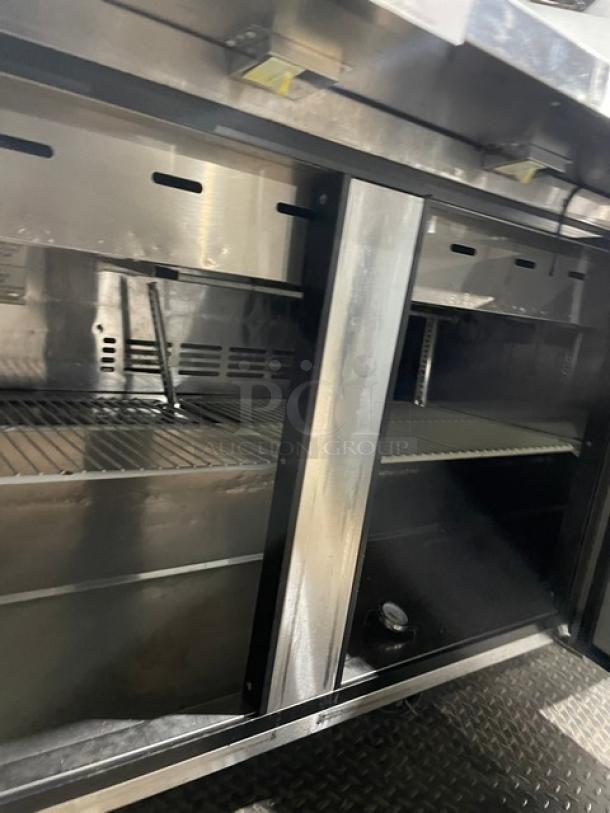 Turbo-Air Commercial Stainless Steel 3 Door Refrigerated Bain Marie Style Mega Top Salad/Sandwich Prep Table! With Poly Coated Wire Rack! Model: MST-72-30-N! 115V 1 Phase! On Casters! - Image 7 of 9