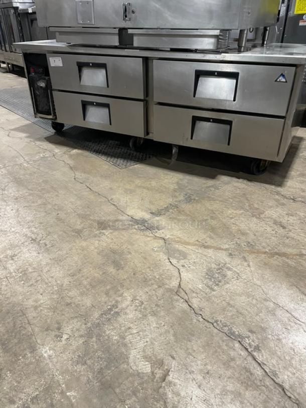 Wow! Everest Commercial Stainless Steel 4 Drawer Refrigerated Chef Base/Equipment Stand! On Casters! - Image 1 of 8