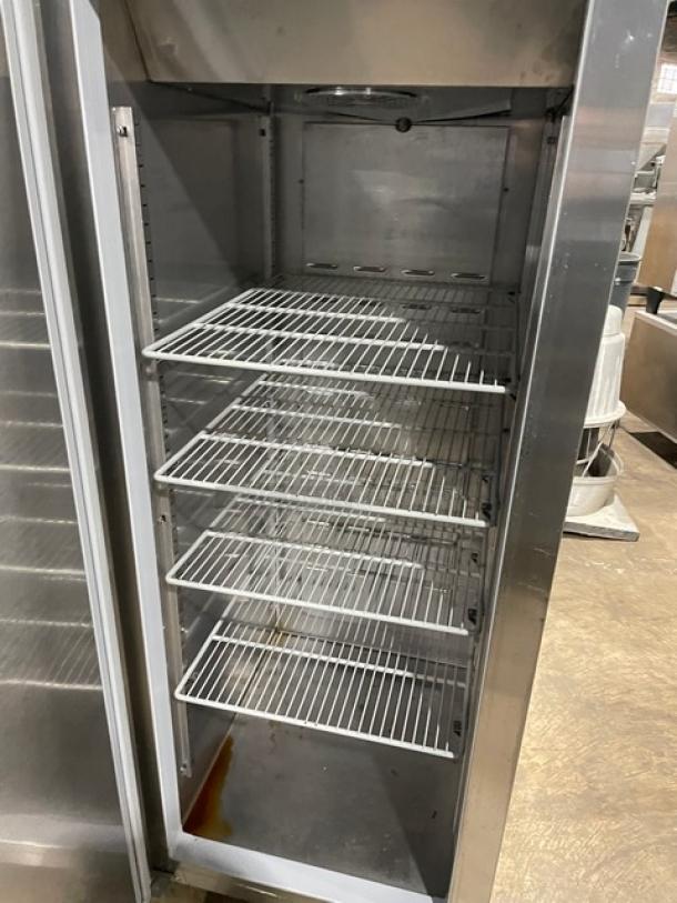 Hoshizaki Commercial Stainless Steel Solid 3 Door Reach In Refrigerator! With Poly Coated Wire Racks! Model: CR3S-FSCL SN: F70019J! 115V 1 Phase! On Casters! - Image 9 of 11