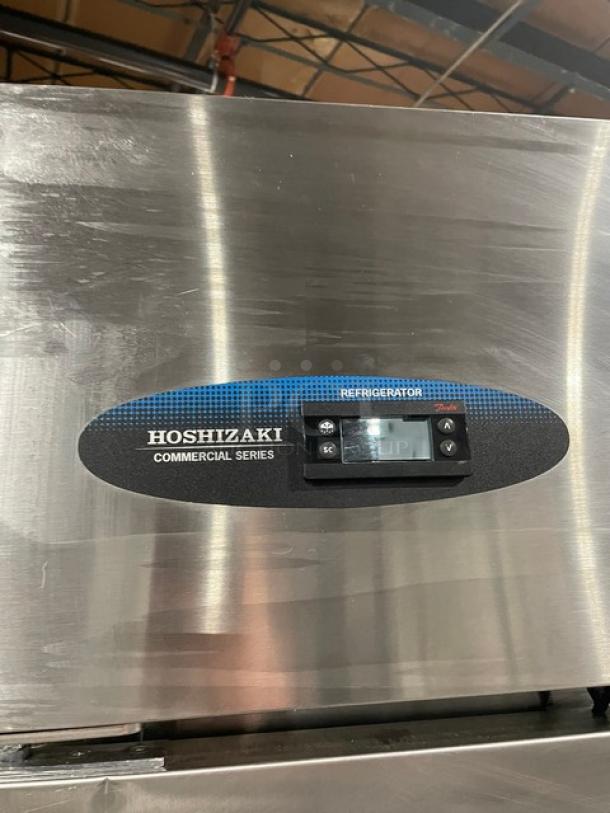 Hoshizaki Commercial Stainless Steel Solid 3 Door Reach In Refrigerator! With Poly Coated Wire Racks! Model: CR3S-FSCL SN: F70019J! 115V 1 Phase! On Casters! - Image 10 of 11