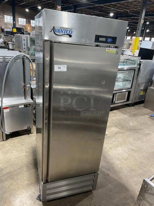 Avantco! 2022 Late Model! A Plus Series Commercial Stainless Steel Solid Single Door Reach In Freezer! With Poly Coated Wire Racks! Model: 447AP23F SN: 8102540338! 115V 1 Phase! - Image 5 of 12
