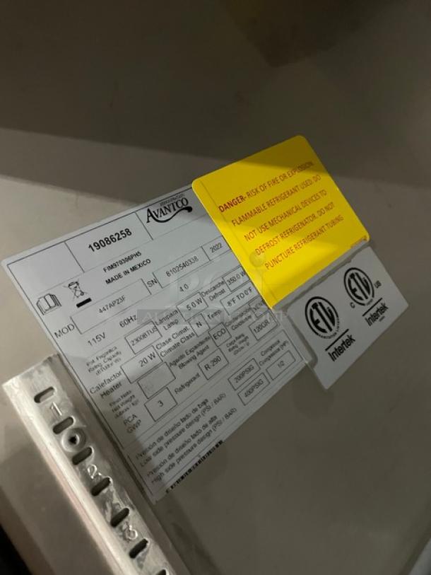 Avantco! 2022 Late Model! A Plus Series Commercial Stainless Steel Solid Single Door Reach In Freezer! With Poly Coated Wire Racks! Model: 447AP23F SN: 8102540338! 115V 1 Phase! - Image 10 of 12