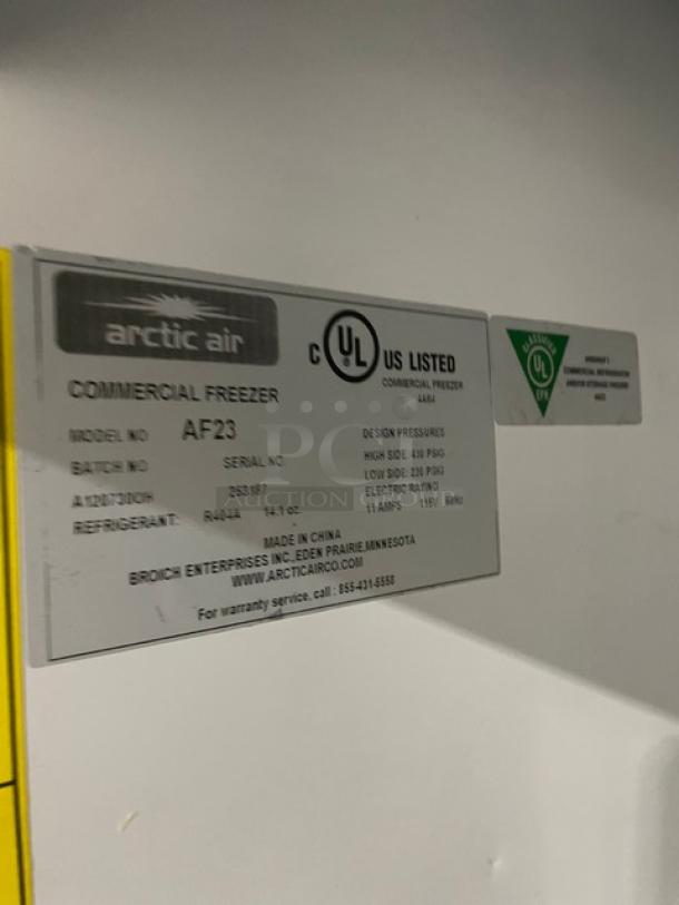 Artic Air Commercial Stainless Steel Solid Single Door Reach In Freezer! With Poly Coated Wire Racks! Model: AF23 SN: 253187! 115V! On Casters! - Image 7 of 9