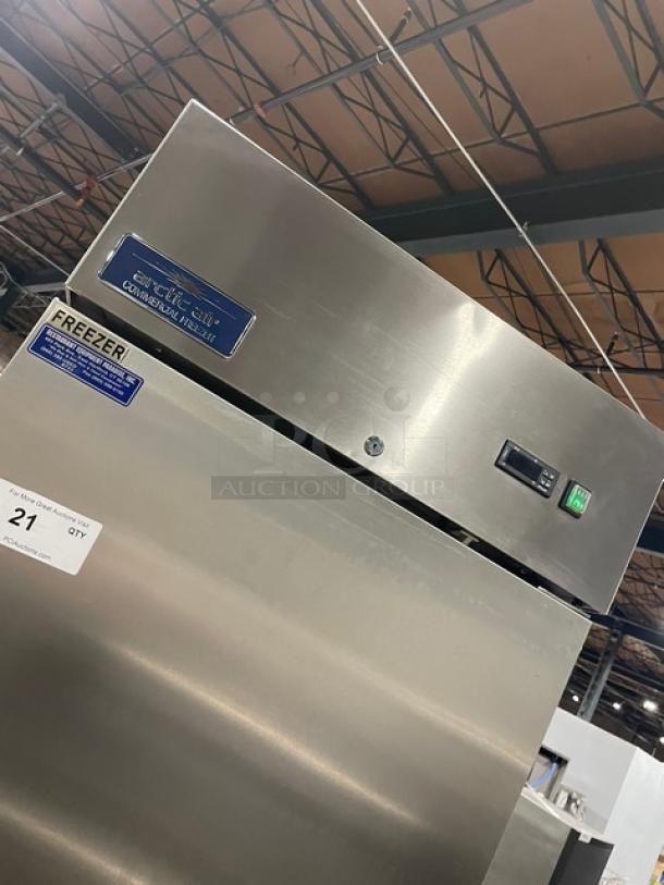 Artic Air Commercial Stainless Steel Solid Single Door Reach In Freezer! With Poly Coated Wire Racks! Model: AF23 SN: 253187! 115V! On Casters! - Image 8 of 9