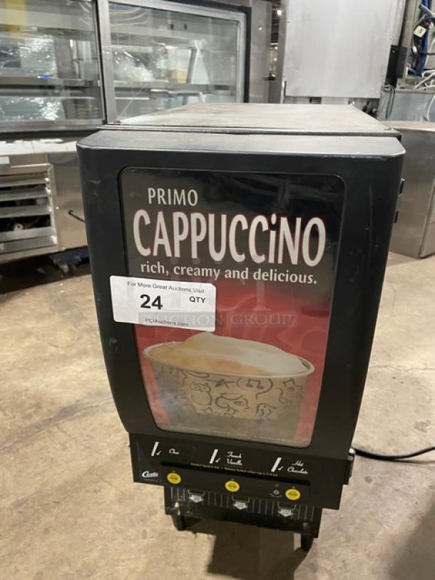 Curtis Cafe Primo Series Commercial Black Electric Powered Countertop Triple Hot Beverage/Cappuccino Machine! With Push Button Controls & 3 Dispensers! Model: CAFEPC3CL10000 SN: 13230376! 120V 1 Phase! On Legs! - Image 1 of 8