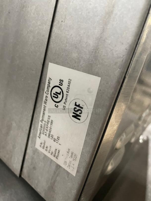 APW Wyott Superior Series Commercial Stainless Steel Electric Powered Countertop Conveyor Toaster! Model: AT-EXPRESS SN: 0904D01589! 120V 1 Phase! - Image 5 of 8