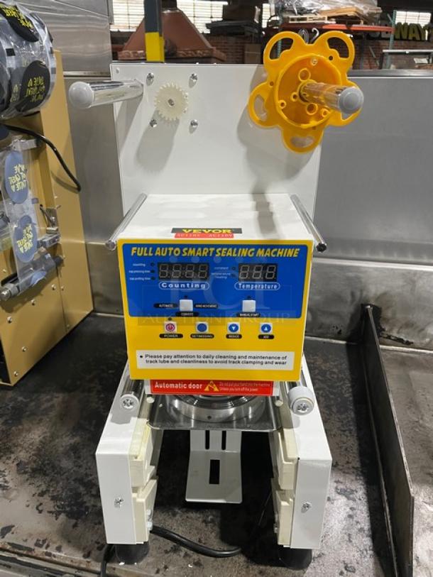 Vevor Commercial White Electric Powered Countertop Fully Automatic Smart Cup Sealing Machine! With Smart-Touch Control Panel! Model: BM-905 SN: 2310075860Q0007! 110V! On Legs! - Image 2 of 10