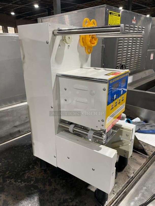 Vevor Commercial White Electric Powered Countertop Fully Automatic Smart Cup Sealing Machine! With Smart-Touch Control Panel! Model: BM-905 SN: 2310075860Q0007! 110V! On Legs! - Image 3 of 10
