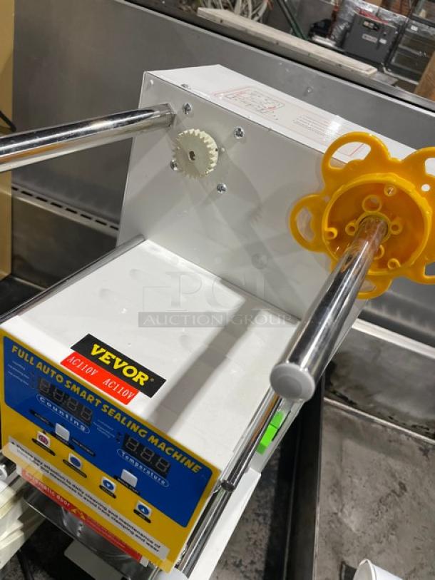 Vevor Commercial White Electric Powered Countertop Fully Automatic Smart Cup Sealing Machine! With Smart-Touch Control Panel! Model: BM-905 SN: 2310075860Q0007! 110V! On Legs! - Image 9 of 10