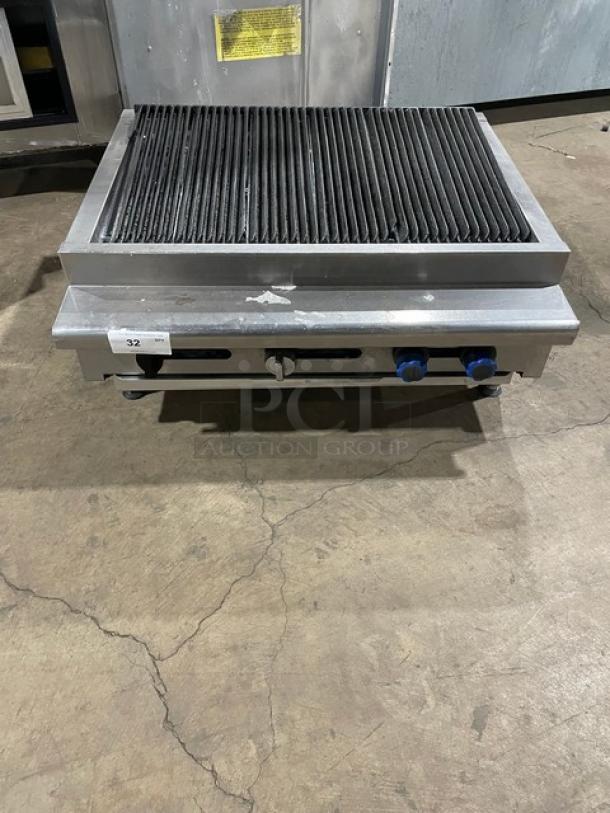 Imperial Commercial Stainless Steel Natural Gas Powered Countertop Char Broiler! With Grooved Grates! On Legs! - Image 1 of 9