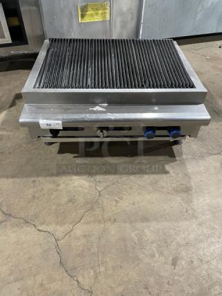 Imperial Commercial Stainless Steel Natural Gas Powered Countertop Char Broiler! With Grooved Grates! On Legs!
