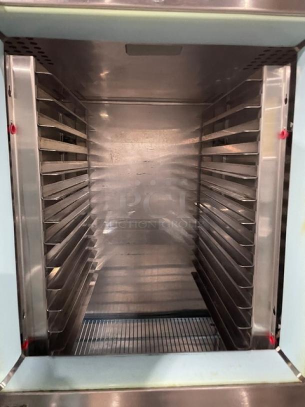 Victory Commercial Stainless Steel Solid 4 Door 2 Section Reach In Refrigerator! With Wire Rack & Built In Pan Holding! On Legs! - Image 6 of 9