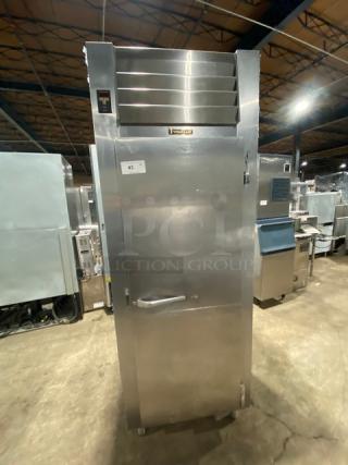 Traulsen Commercial Stainless Steel Solid Single Door Reach In Freezer! Energy Star Certified! With Built In Pan Holding Racks! Model: RLT132WUT-FHS SN: T176458L11! 115V 1 Phase! On Legs! Working When Removed!