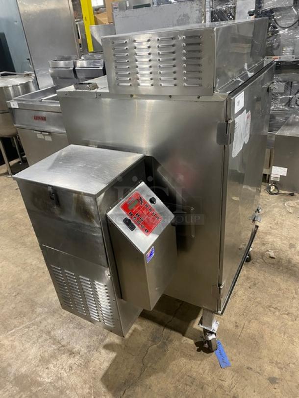 FAB! Cookshack Fast Eddy's Series Commercial Stainless Steel Electric Powered Wood Pellet Smoker Oven! With Side-Mounted 35 Lb. Pellet Hopper! On Casters! - Image 2 of 11