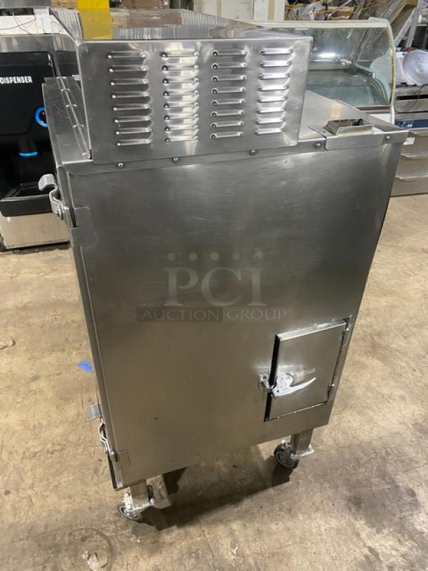 FAB! Cookshack Fast Eddy's Series Commercial Stainless Steel Electric Powered Wood Pellet Smoker Oven! With Side-Mounted 35 Lb. Pellet Hopper! On Casters! - Image 3 of 11