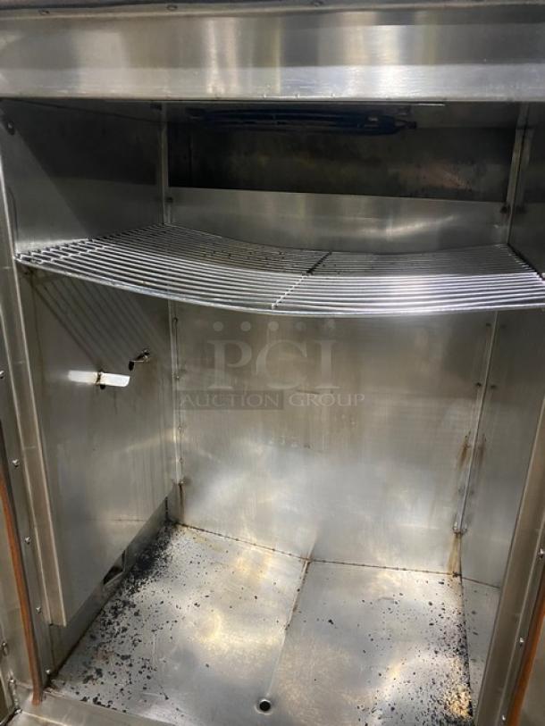 FAB! Cookshack Fast Eddy's Series Commercial Stainless Steel Electric Powered Wood Pellet Smoker Oven! With Side-Mounted 35 Lb. Pellet Hopper! On Casters! - Image 5 of 11