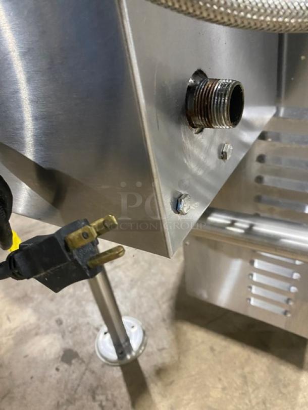Cleveland Commercial Stainless Steel Natural Gas Powered Self-Contained 2/3 Steam Jacketed 60 Gal. Tilting Kettle! With Gooseneck Faucet! Model: KGL-60-T SN: 140623053445! 120V 1 Phase! On Legs! - Image 10 of 10