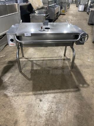 Nice! Groen Commercial Stainless Steel Electric Powered Ultra Tilt Skillet/Tilted Braising Pan! 208V 3 Phase! On Legs! Working When Removed!