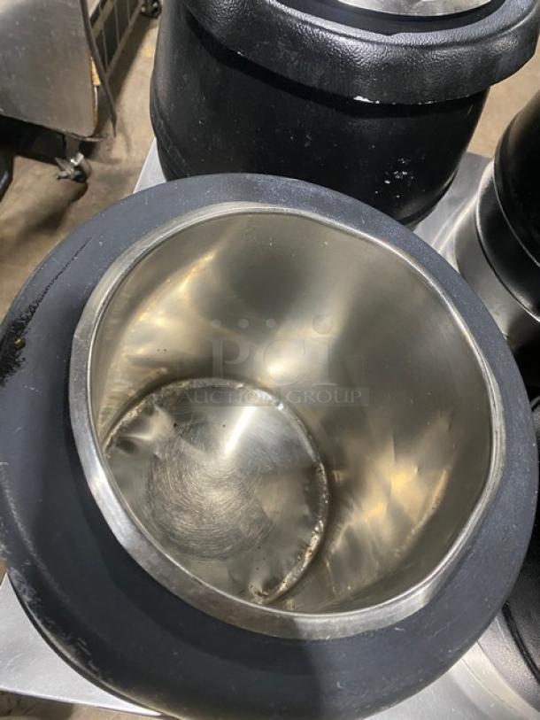 Custom Commercial Stainless Steel Electric Powered 6-Kettle Soup/Food Warming Cart! With Enclosed Storage Cabinet & Single Undershelf! On Casters! - Image 6 of 8