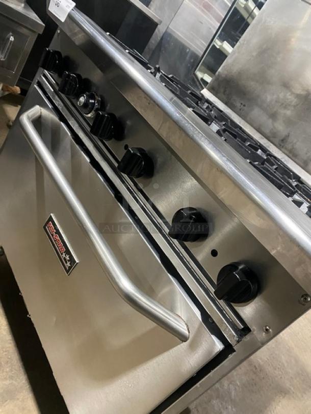 Tri-Star Commercial Stainless Steel Natural Gas Powered 6 Burner Range/Oven Combo! With Back Splash! With Wire Oven Racks! Model: TSR-6-N SN: 991371111024! On Legs! - Image 8 of 10