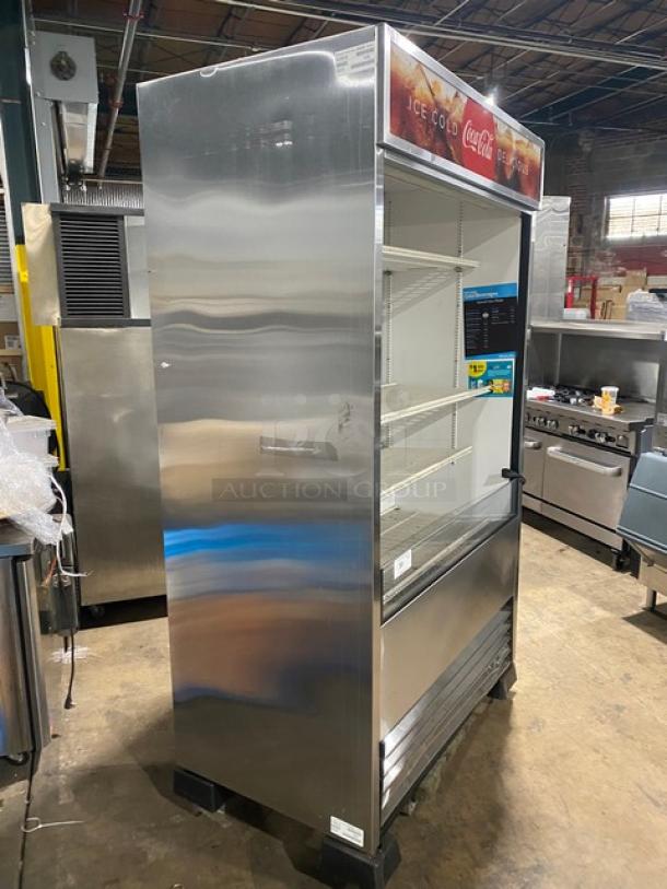 Nice! True Commercial Stainless Steel Multi-Tier Refrigerated Open Grab-N-Go Merchandiser Display Case! With Adjustable Poly Coated Wire Racks! Model: TAC-48-LD SN: 9365189! 208-230V 1 Phase! On Legs! Working When Removed! - Image 2 of 7